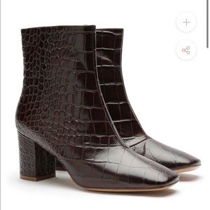 BNIB LMS The Brand Alexandra Croc-Embossed Leather Boots